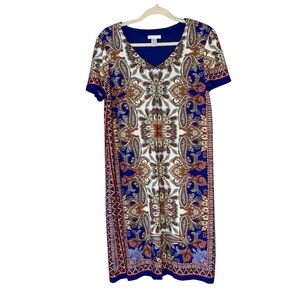 London times paisley‎ short sleeve sheath dress. Size 8